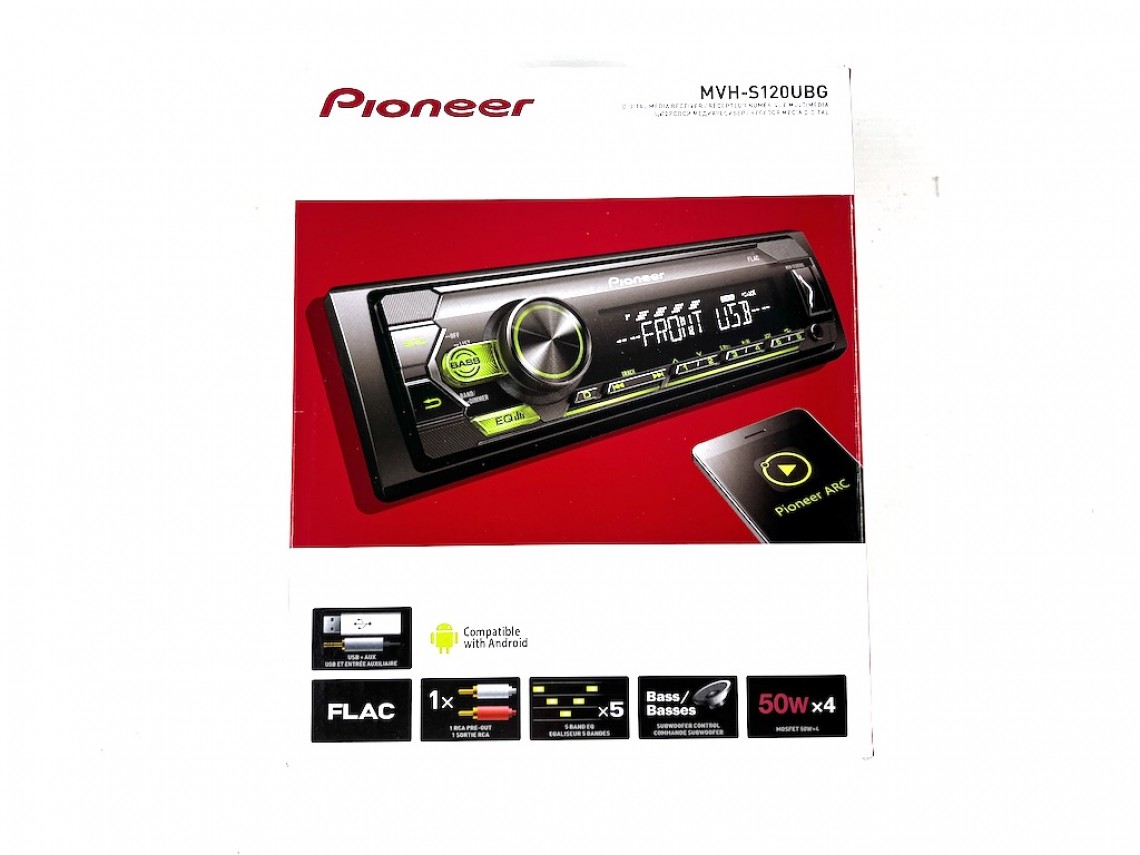 Pioneer Mvh S Ubg Mechless Mp Am Fm Radio With Usb And Aux Outputs Removable Front Green